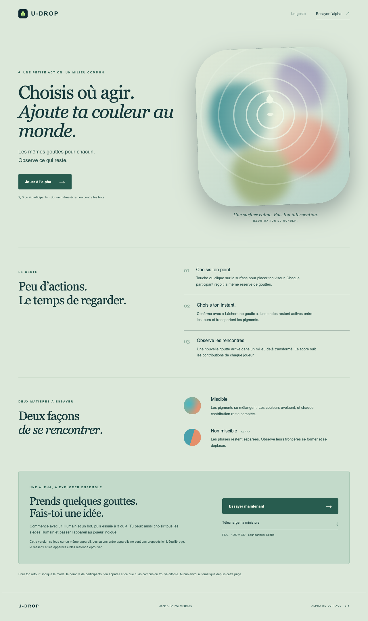 Capture de l’essai de page d’accueil lagon clair